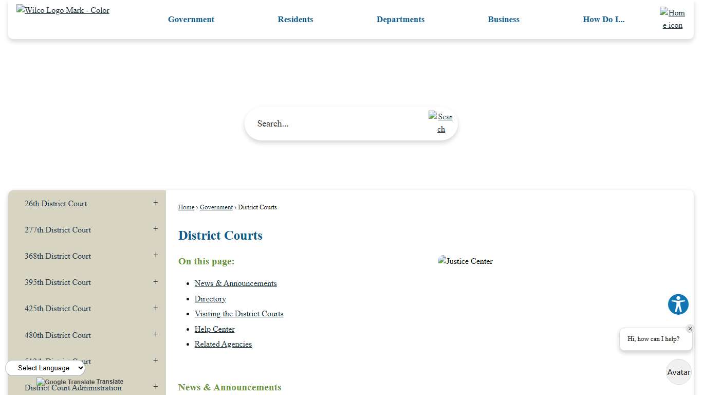 District Courts Williamson County, TX